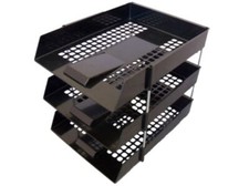 BLACK A4 PLASTIC OFFICE TRAYS