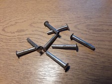 3.8mm (5/32") x 28mm oval head semi hollow end plated  steel rivet qty 8