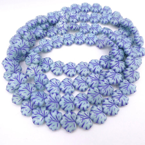 Grape leaf pressed beads - pressed,