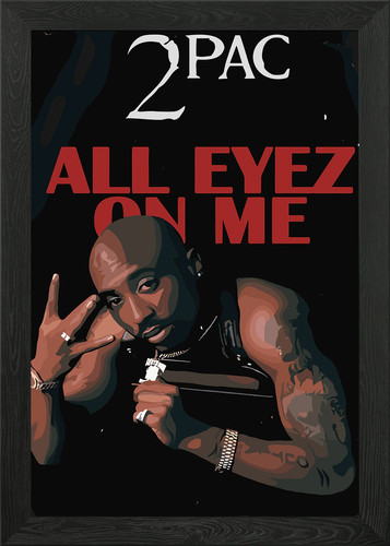 2pac tupac framed - tupac, wall