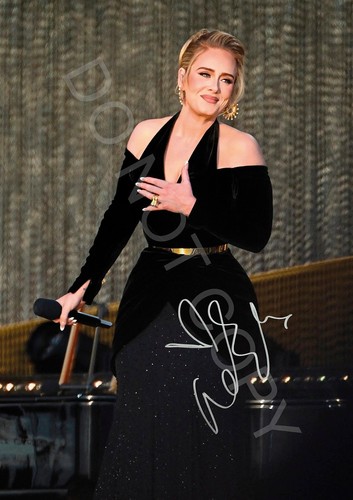 Adele autograph photo rp - adele,
