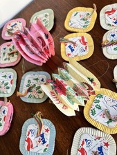 16 x Vintage 1950s Paper Lanterns - Father Christmas / Happy New Year Hong Kong