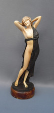 Art deco bronzed metal & celluloid figure Awakening by Ferdinand Preiss signed