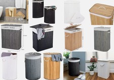 Bamboo laundry basket with - bamboo,