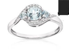 Ladies white gold aquamarine