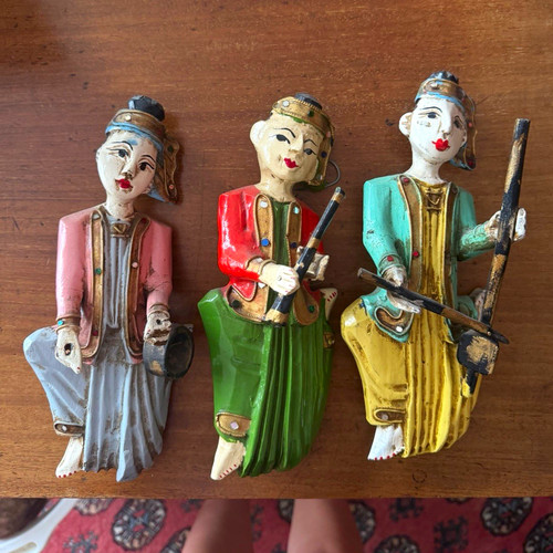 Vintage carved wooden - wooden, musician