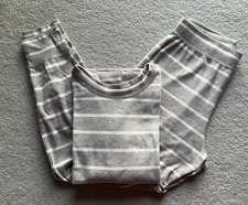 M&S Grey Stripe Fleecy Pyjamas