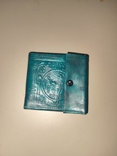 New Handmade Moroccan women mens wallet embossed real leather Green