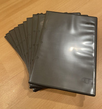 SET OF 10 SINGLE DVD CASES BLACK 7MM SLIM SPINE