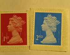 Old British stamps.2X Elizabeth II stamps:one 1st class&other 2nd.Unused.#A4