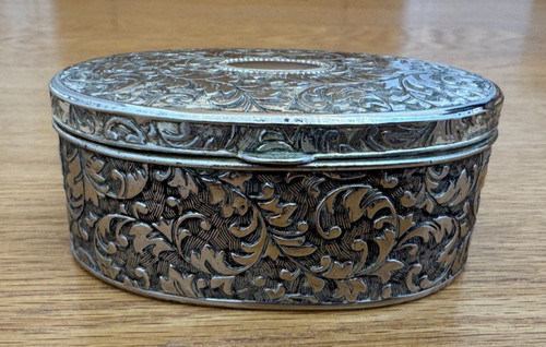Vintage lidded oval trinket - vintage,