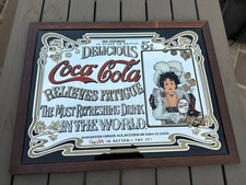 LARGE Vintage Coca Cola Advertising Pub Mirror -  Film Prop Approx 24x18 inches