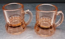 2 Pink Depression Glass Shot