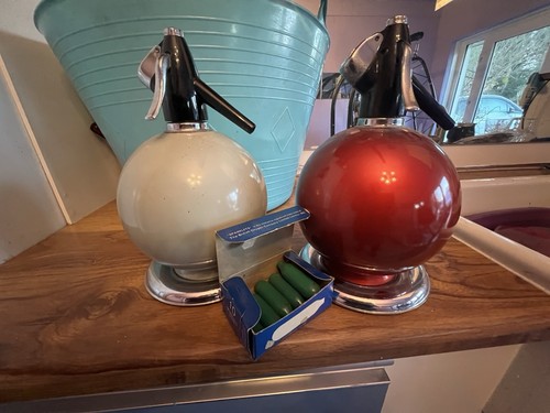 Pair sparklets soda siphons - soda,