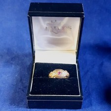 Victorian 18ct Gold Ruby and Diamond Gypsy Ring Size N½