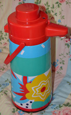 Large Vintage Multi Coloured Pump Dispenser Flask
