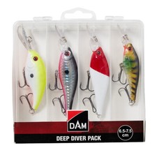 Lures Deep Diver Pack with Box 6.5 - 7.5cm 4 Wobbler Predator Lures