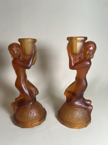 Vintage art deco amber glass - amber,
