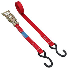 Red Ratchet Strap Tie Down Trailer 4m Hook Cargo Strap 325kg Lashing SM013
