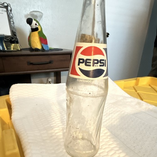 Pepsi vintage clear glass - clear, soda
