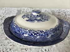 Old Willow Blue And White Serving Dish With Cover