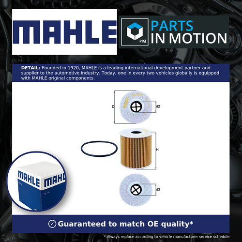 Oil filter fits mahle - filter, ds