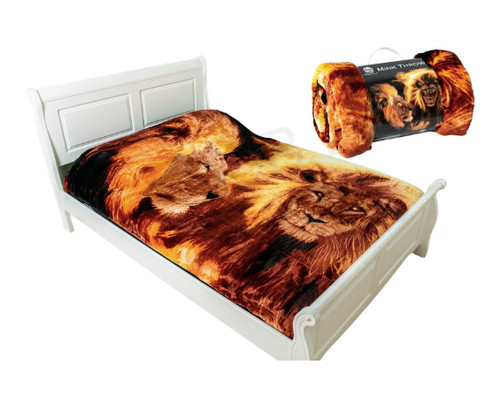 Animal print mink throw - print,