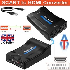 SCART to HDMI Converter Composite Audio Video Scaler With HDMI Cable AV Adapter