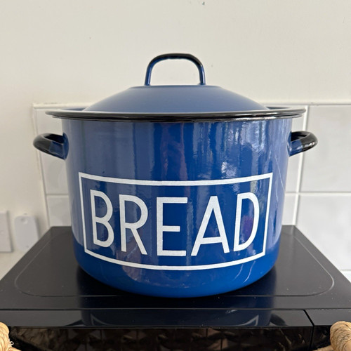 Vintage blue enamel - vintage, bread