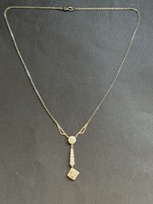 Beautiful Edwardian Silver Paste Dropper Pendant Necklace Art Deco Original