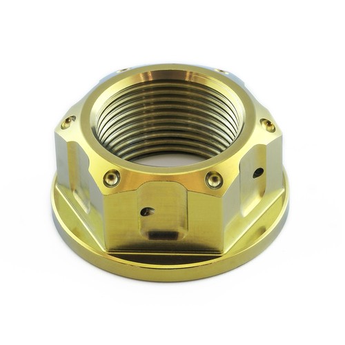 Titanium flanged axle - axle, nut