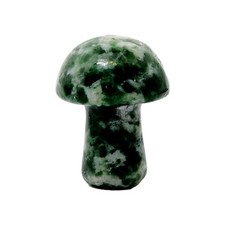 Mushroom Moss Agate Gemstone Crystal Carved Polished Mini Carving Quirky x 1