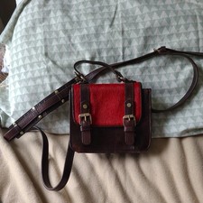 Whistles Women's Small Brown Leather Satchel Bag With Strap