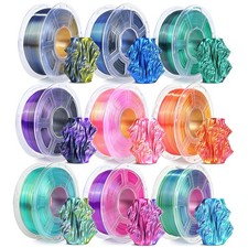 JAYO 1.75mm SILK PLA+ 3D Printer Filament 1.1KG Dual-Colour Tri-Color Shinny 