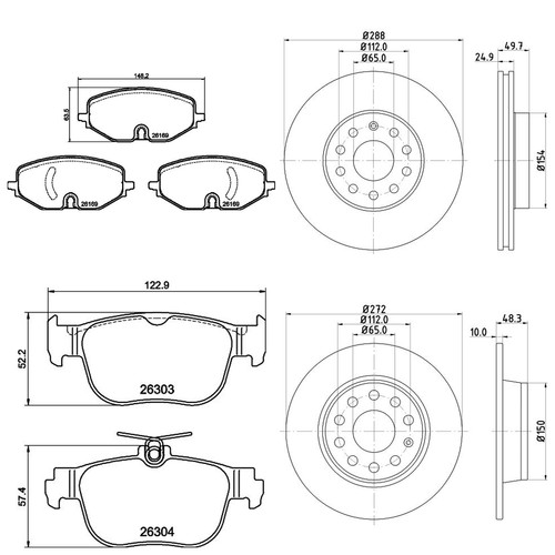 Mintex front rear brake - &,