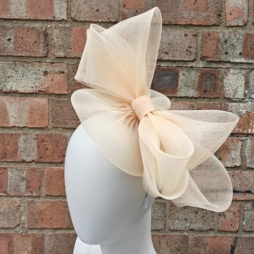 Nude peach handmade fascinator - nude,