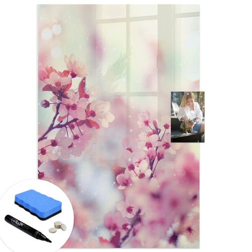 Magnetic glass memo board - glass,