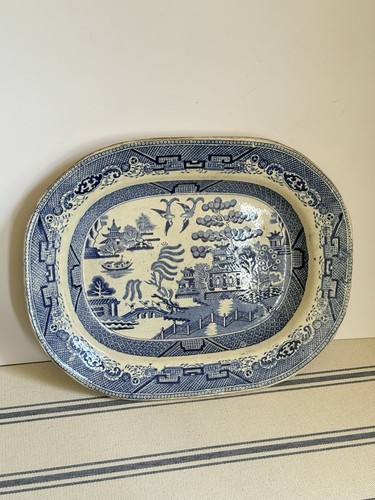 Antique large ironstone blue - antique,