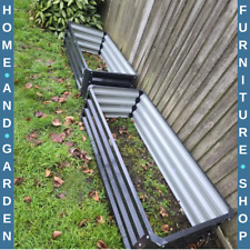 Set of 2 Garden Steel Raised Beds Outdoor Planter Box for Flowers & Vegetables