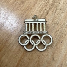 1936 Berlin Olympics Enamel Pin Badge Olympic Rings Brooch