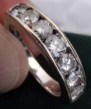 18Ct Gold Diamond Eternity 1Ct Wedding Dress Band Ring Size K Hallmarked 