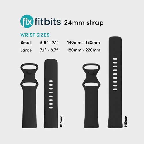 Fitbit 24mm silicone - 24mm, strap