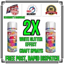 2x White Glitter Spray Paint