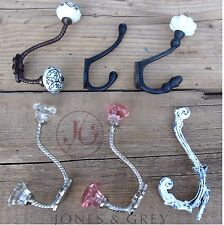 ANTIQUE VINTAGE PERIOD STYLE CAST IRON METAL WALL DOOR COAT KEY HOOKS HANGERS