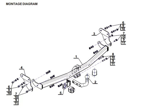 Swan neck tow bar for - bar,
