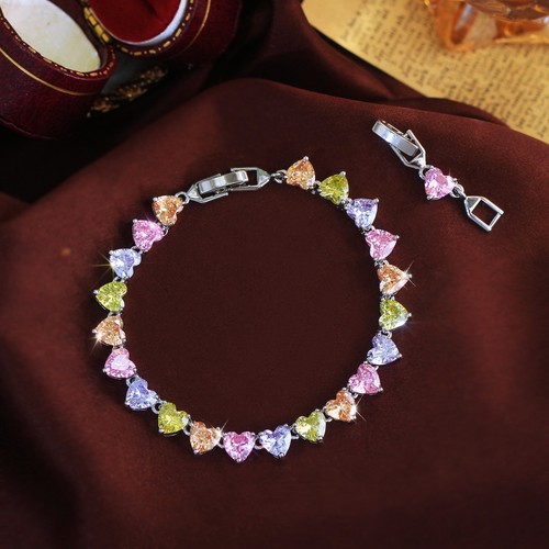 Lovely colorful heart zircon - colorful,