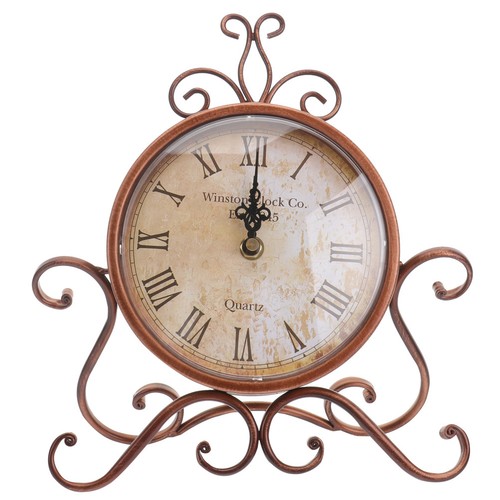 Iron vintage desk - desk, clock