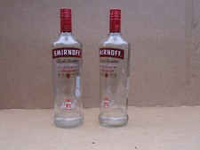 Empty smirnoff vodka bottle - vodka,