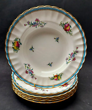 SIX BONE CHINA SPODE TRAPNELL SPRAYS RIMMED SOUP BOWLS - REDUCED