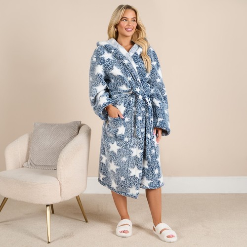 Ohs teddy marl dressing gown - dressing,